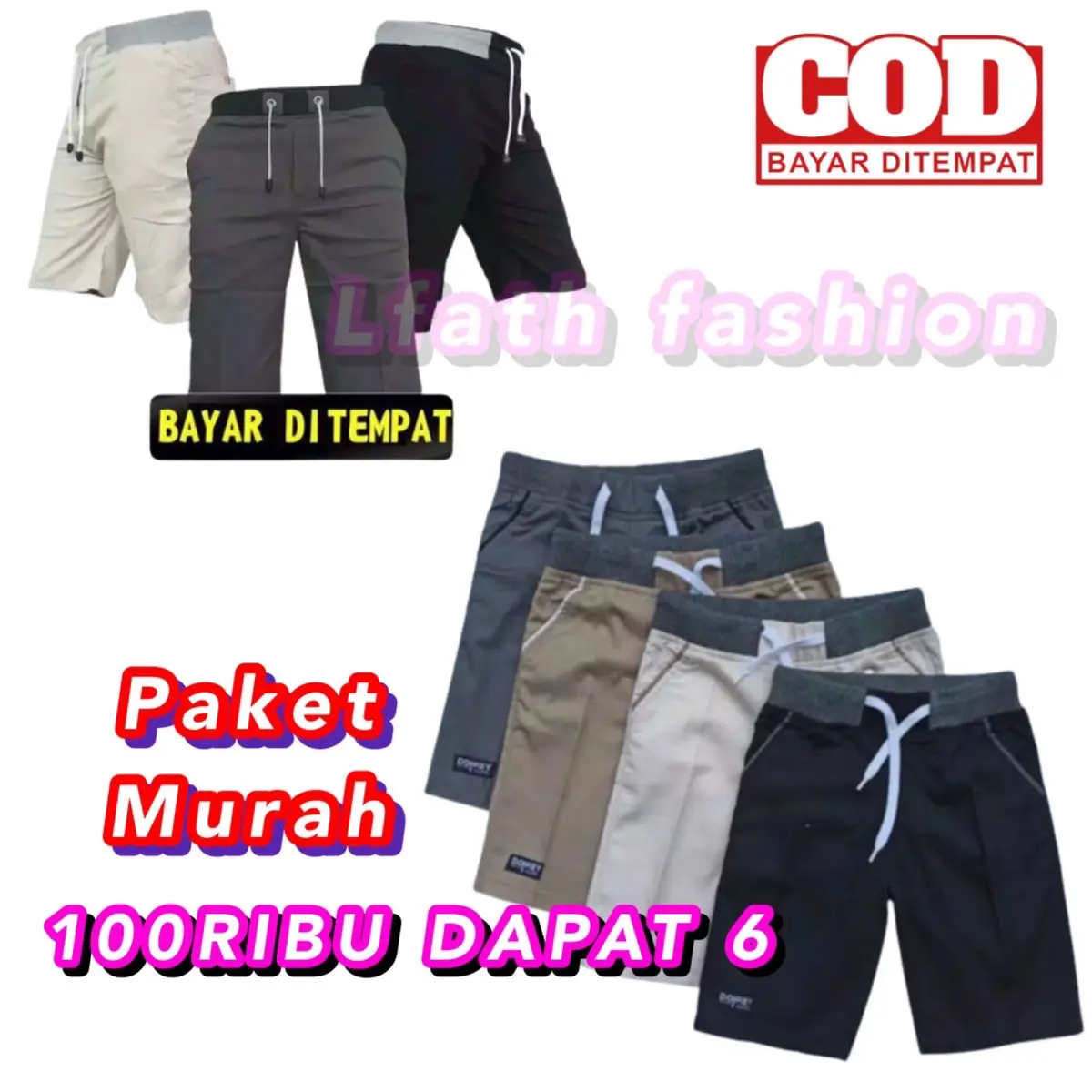 Celana Pendek Chinos 100ribu Dapat 6 Chino Cowok Pria