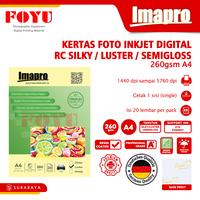 Gambar Kertas Foto Photo Paper Inkjet Imapro Green Digital Water Proof Professional RC Silky Luster Semigloss 260gsm A4 Accessories Camera dari Foyu Photo Kota Administrasi Jakarta Selatan 1 Tokopedia