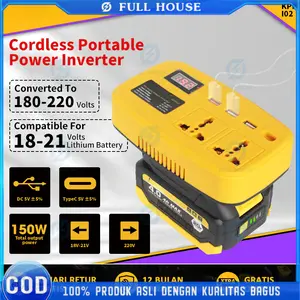 20V ke 220V 150W - 3 USB Baterai Makita soket konverter daya multifungsi Pengisi daya cepat DIY Inverter