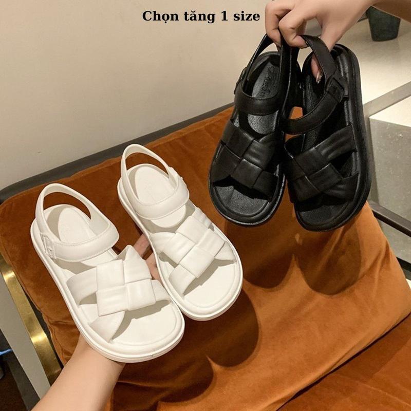  Dép sandal nữ dép quai hậu DÂY ĐAN cao su mềm chống trơn Mã 066 