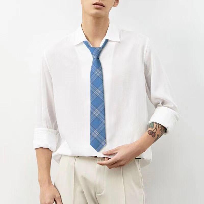 Product Introduction of Blue Tie DK Shirt Men's Casual Formal Lazy No-Knot Easy Pull College Style Bow Tie Women's Decoration 2