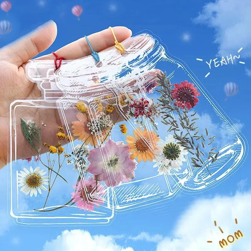 Tool W047 Practical Flower Gift Small Bottle Shape Homemade Plant Specimens Book Mark Student Plastic Bookmark