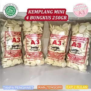 KEMPLANG MINI 4 BUNGKUS 250GR KERUPUK MINI SUPER IKAN TENGGIRI