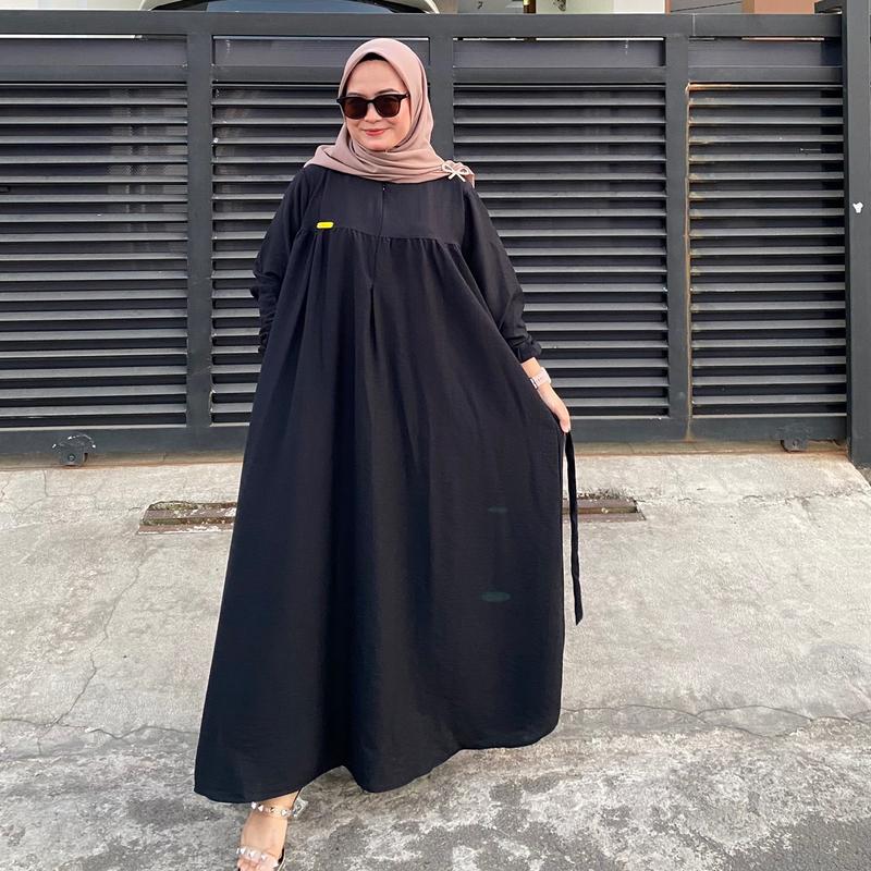 ALIKA GAMIS MUSLIMAH POLO LINEN PREMIUM ZIPER BUSUI FRIENDLY LD 120cm 5