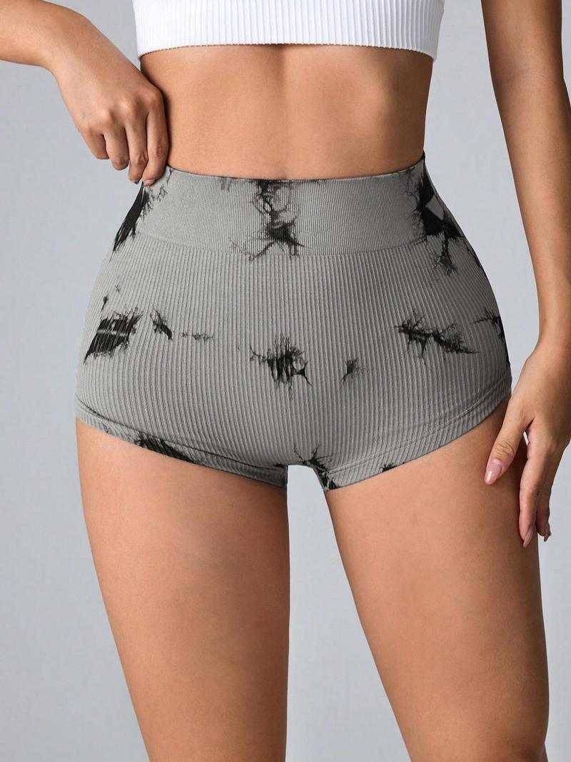 Product Introduction of Women's Plain Print High Waist Gym Shorts, Casual Comfy Breathable Skinny Shorts for Yoga Gym Workout Running, Ladies Sportswear for All Seasons 6