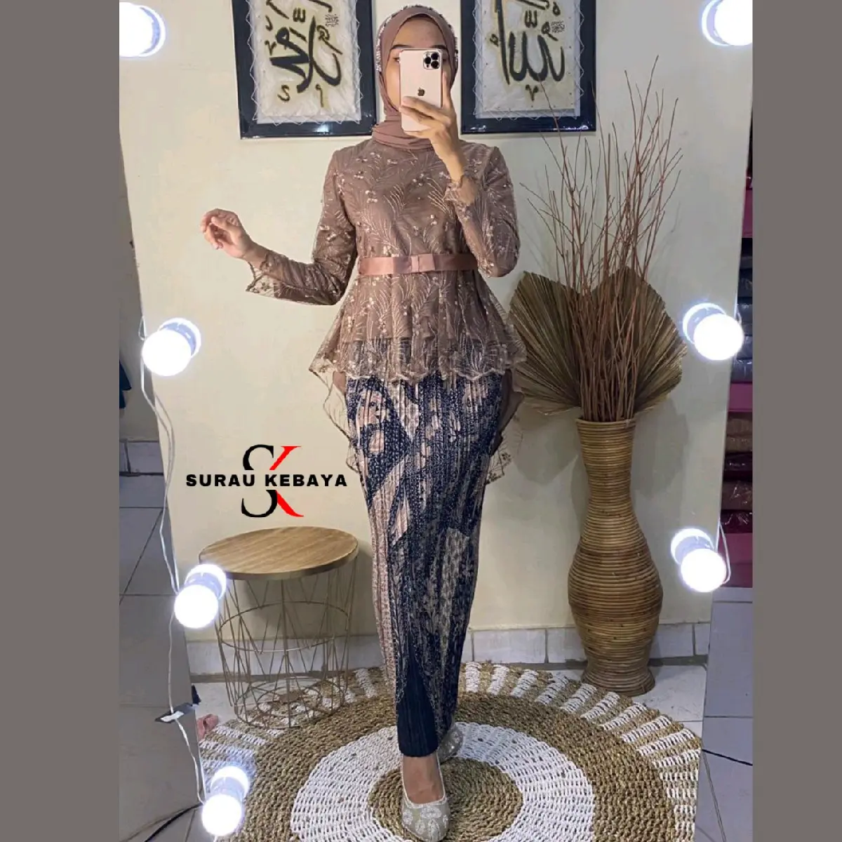 Kebaya Wisuda Modern Remaja Mewah dan Simple 2024 / Setelan  Kondangan Brokat Wanita Dengan Bawahan Rok Batik Plisket Atasan Baju Pesta Dress Lamaran Dewasa Panjang Tunik Pendek