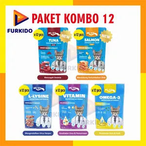 [Kombo 12 Pcs] Mr Vet Cat Wet Food Pouch 70 Gr x 12 / Makanan Basah Kucing