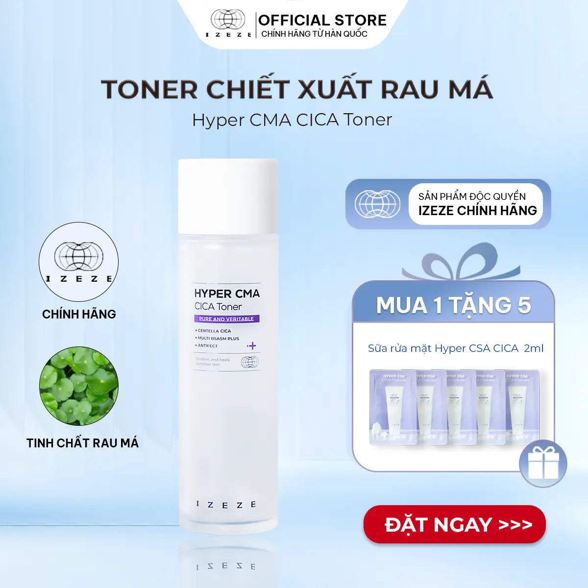 [IZEZE] Toner HYPER CMA CICA 150ML (Toner chiết xuất rau má cấp ẩm, kháng viêm, làm dịu làn da nhạy cảm)