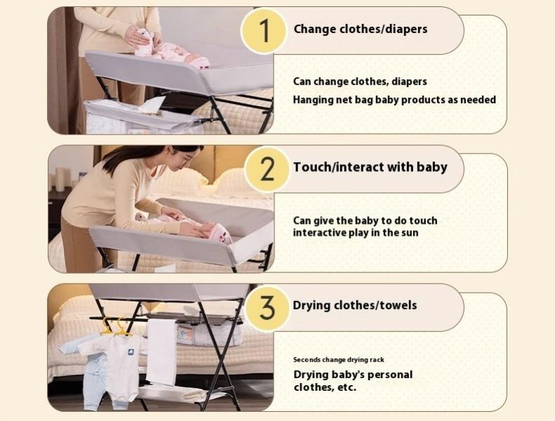 Product Introduction of 【SG Happy Baby】 [diaper changing table]Baby Diapers Changing Table Foldable Newborn Multifunctional 0-3 Years Old Care Diaper Nursing Table LAPN 5