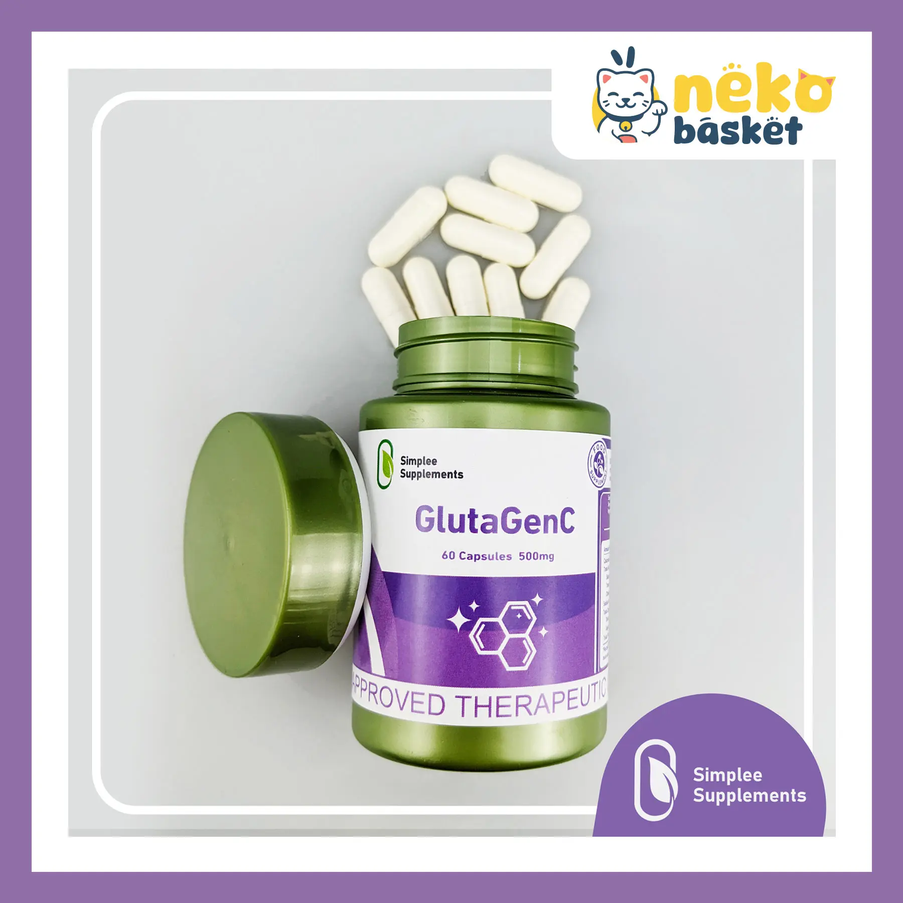 Simplee GlutaGenC Whitening Capsule Supplements FDA Approved | 500mg | 60 Capsules Combines Glutathione, Vitamin C, Simplee GlutaGenC Whitening Capsule Supplements FDA Approved | 500mg | 60 Capsules Combines Glutathione, Vitamin C,