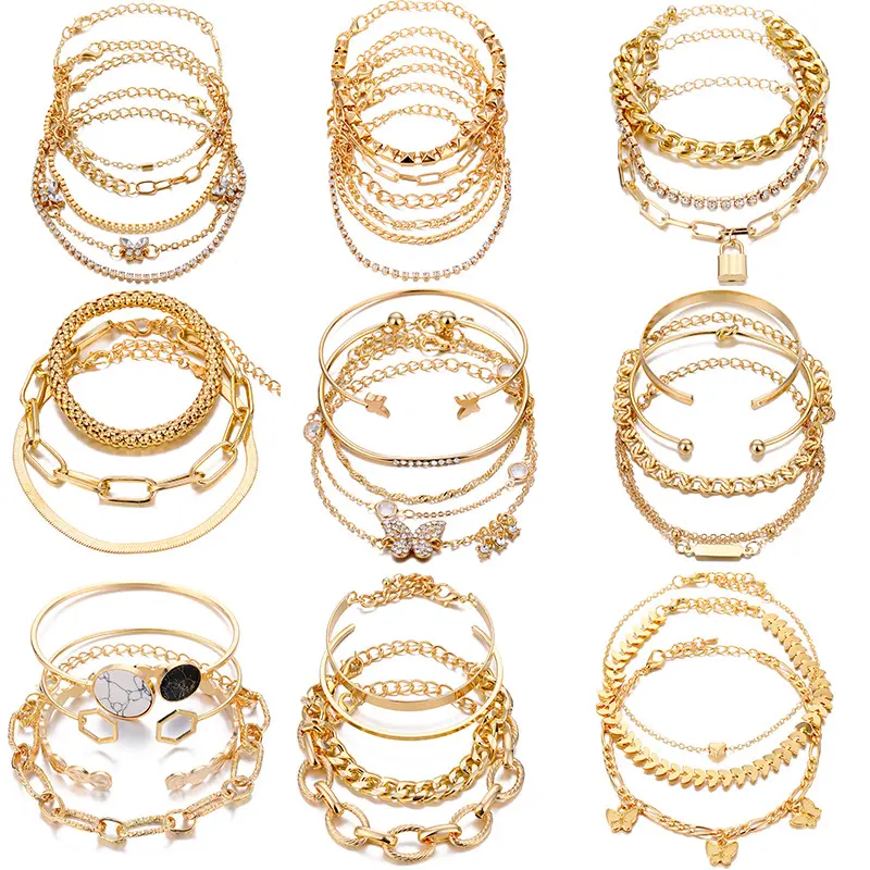 New bracelet set for women multi-layer bracelet retro simple tassel bracelet female accessories