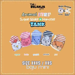 Baju Sugar Glider / Hamster Animal Strip Tank / bahan nyaman size XXS & XXXS | Yuk Belanja Gaes!