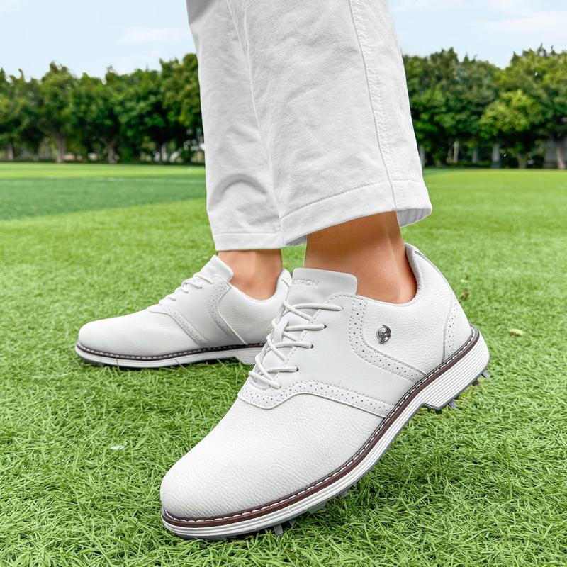 Product Introduction of Professional Men Golf Shoe Brogue Removable Leather Shoes with Nails Casual Business Sneaker Non Slip 9