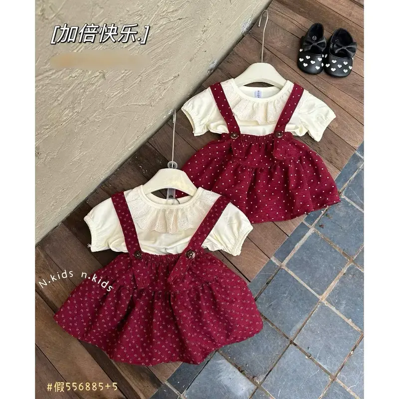 [5-18kg] a586-Set 2 chi tiết ÁO CỔ BÈO + YẾM kẻ caro, chấm bi đỏ chất đũi mềm cho bé gái mặc mùa hè đi học, đi chơi dễ thương, sang chảnh [XMGY] 5