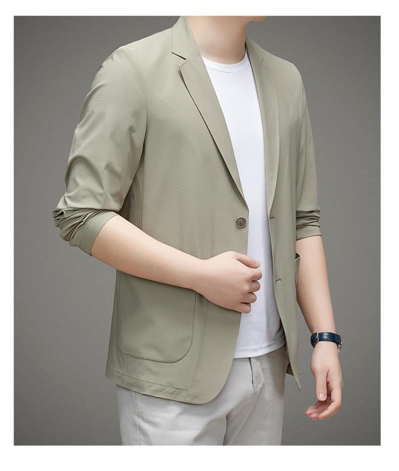 Product Introduction of [Duke] Spring Summer Ice Silk Sunscreen Casual Single Suit 2024 Men's Fashion New Business Suit for Middle-aged and Young Men 25