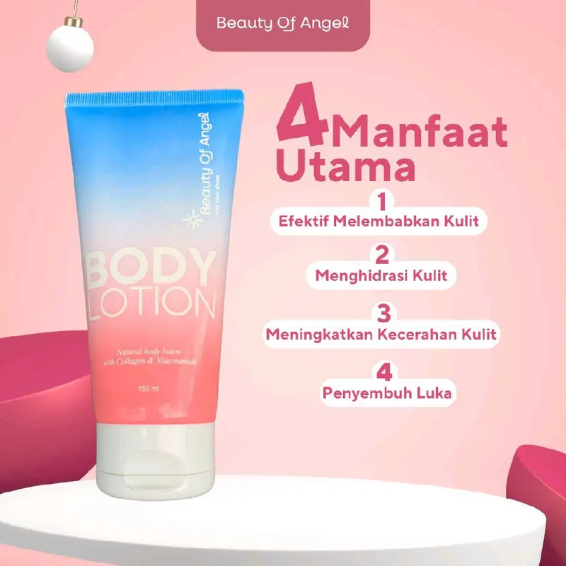 Beauty Of Angel Body Lotion Collagen Cream Pemutih Mencerahkan Badan Kecantikan Aroma Bubble Gum Niacinamide BPOM Extract Memutihkan Tubuh Pencerah Hand Hitam Acid 1