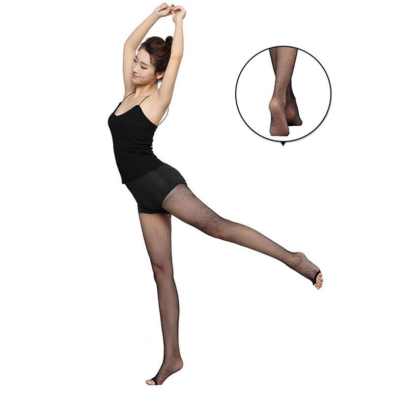 Product Introduction of Women Latin Dance Mesh Stockings Pantyhose Cotton Crotch Tights Foot Open Toe 16