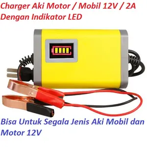 Charger Aki Motor Mobil 12V 2A Car Kabel