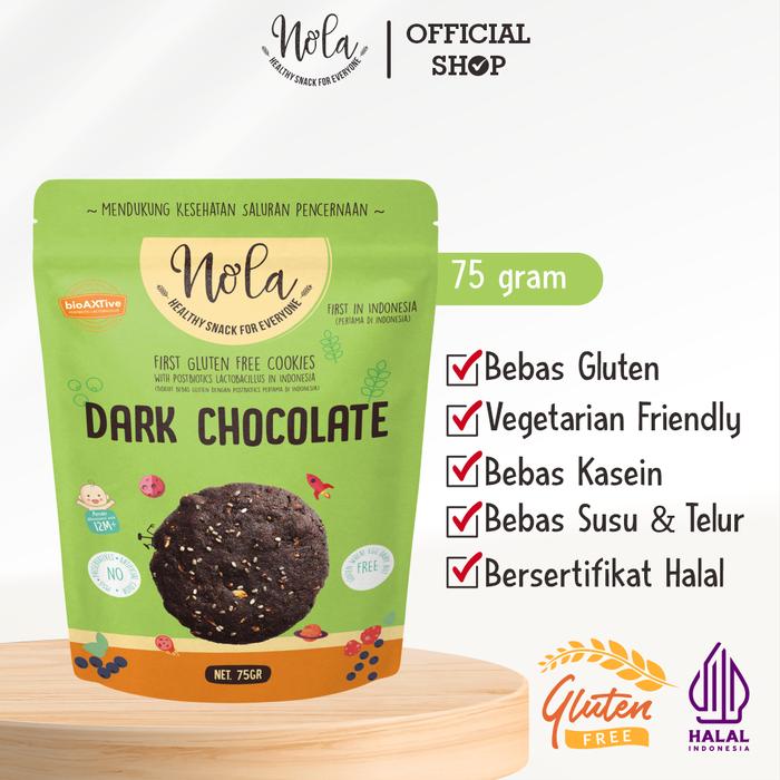 Gambar Nola Gluten Free Cookies Dark Chocolate dari VERLINOLA Kota Administrasi Jakarta Selatan Tokopedia