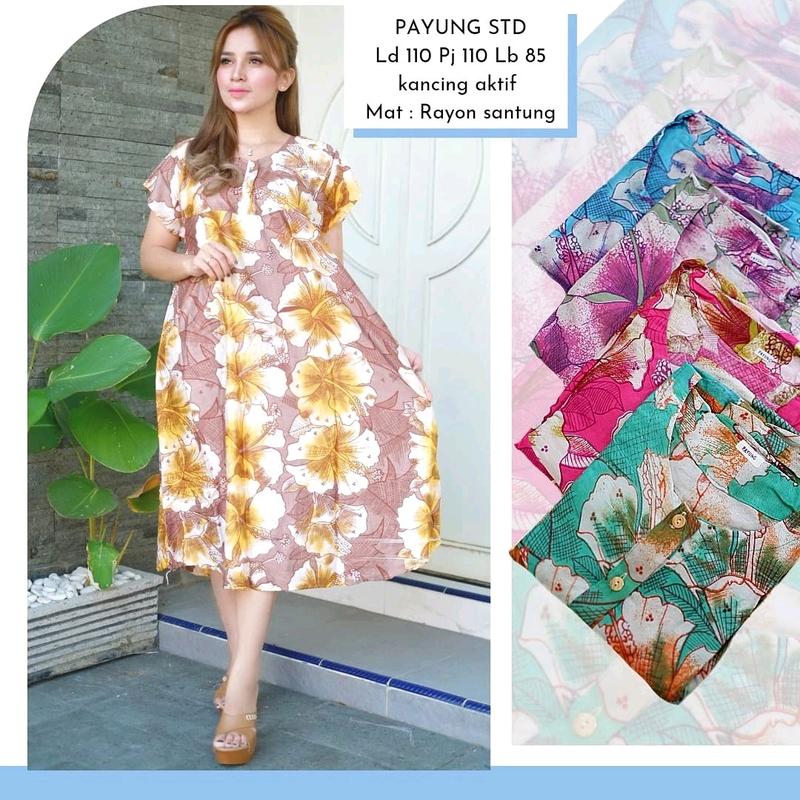 Paket Hemat 5 PCS DASTER PAYUNG STANDAR Nyaman Rayon Motif Busui Kancing Bumil 4