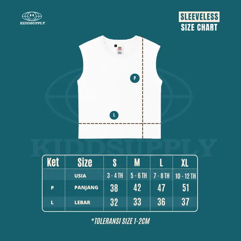 KiddSupply Sleeveless Kaos Anak Oversize Royal Fushion | Kaos Anak Tanpa Lengan | Anak Unisex TSSG006 8
