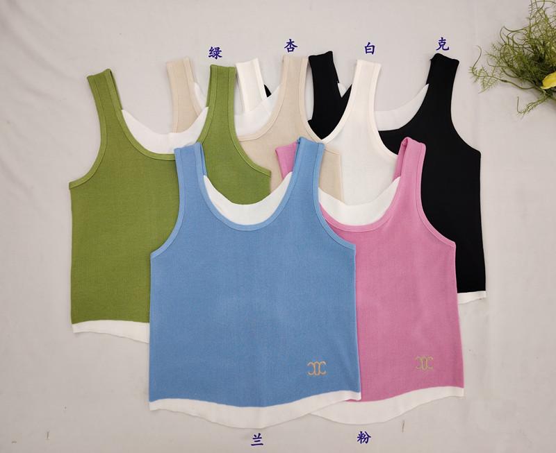Product Introduction of Unique design sense color contrast two-piece U-neck camisole dresses back in stock in summer 2025, slim fit undershirts for women. 1