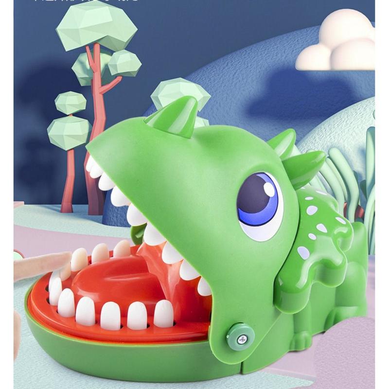 Product Introduction of Alligator Game Triceratops Shape Hand-biting Crocodile Scary Toy Safe Odorless Dinosaur Bite Fingers Toy Cute Extract Teeth Hand-biting Dinosaur Birthday Gift 12