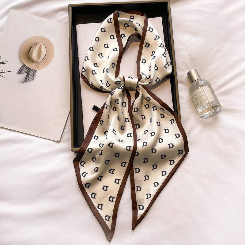 Khăn Quàng lụa dài in dây đeo túi kích thước 5.3 x 57 inch dành cho phụ nữ dây buộc tóc thời trang 13.5x145cm có thể được sử dụng làm tay cầm túi khăn quàng cổ nữ WJ1067