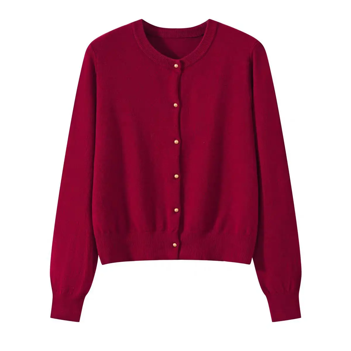Áo Cardigan Dệt Kim, Phong Cách Cổ Điển Pháp, Màu Trơn Dành Cho Nữ, Hàng Mới Về Đầu Mùa  2024, Phong Cách Hàn Quốc, Thanh Lịch Và Rộng Rãi, Bó Sát, Dài Tay, Áo Cổ Tròn, Quần Áo Nữ