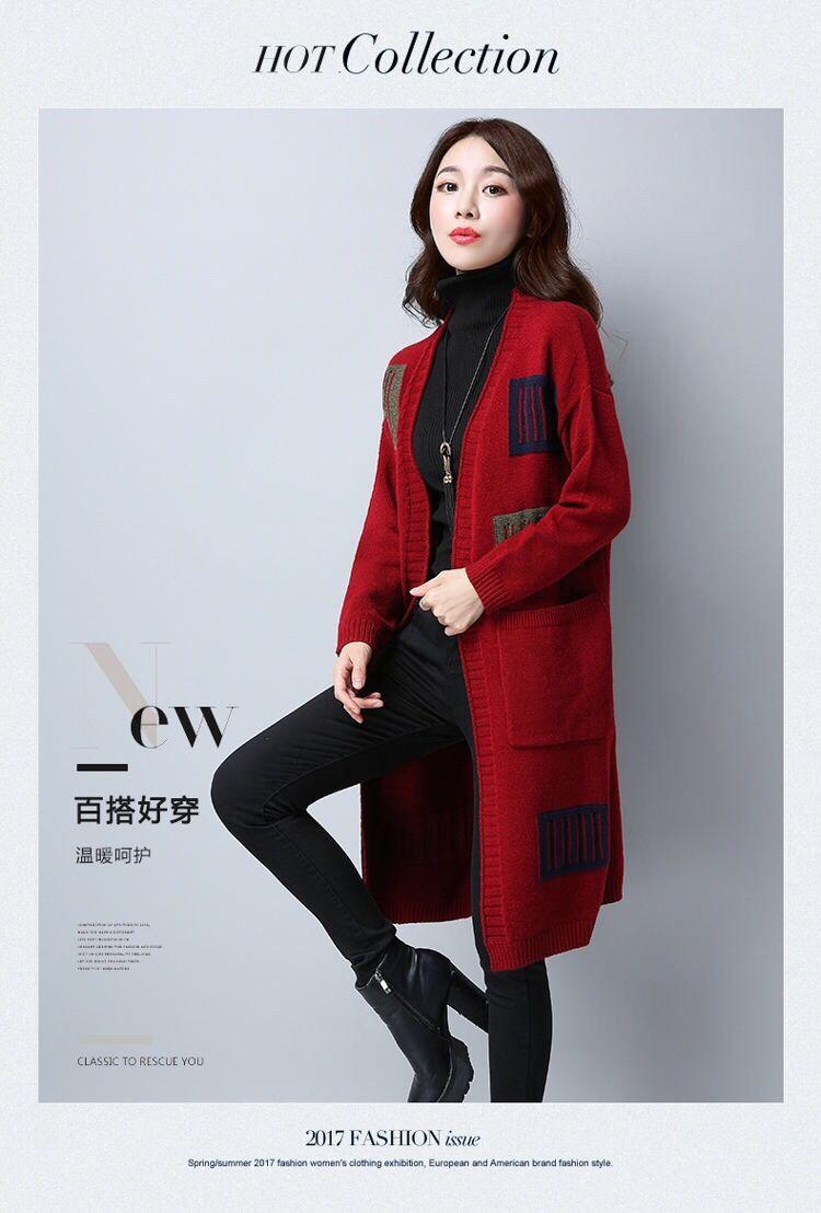Product Introduction of Áo Cardigan Dệt Kim, Phong Cách Hàn Quốc Mới, Dài Trung Bình Cho Phụ Nữ, Quần Áo Của Các Bà Mẹ Trẻ Trung, Áo Len Ngoài Dáng Rộng, Thích Hợp Cho Mùa Thu, Áo Khoác Mới, 2020 Top Women Màu Đỏ 9