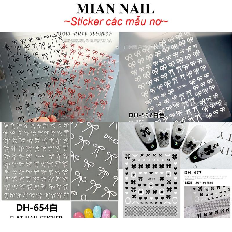 Bộ Sticker Dán Móng - Nhiều Mẫu Nơ Cho Hội Ghiền Nail - Làm Nail