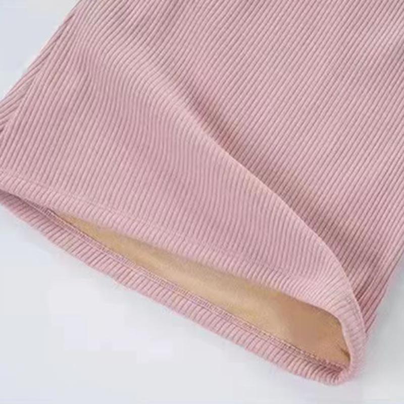 Product Introduction of Winter Self Heating and Warm Underwear for Women with Added Velvet and Thickened Cold Resistant Suspender, Slim Fit Bottom Shirt for Korean Version Student Top for Women 13