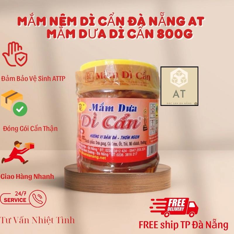 Mắm Dưa Dì Cẩn Hũ  800gr Đặc Sản Đà Nẵng Gia Vị nước chấm