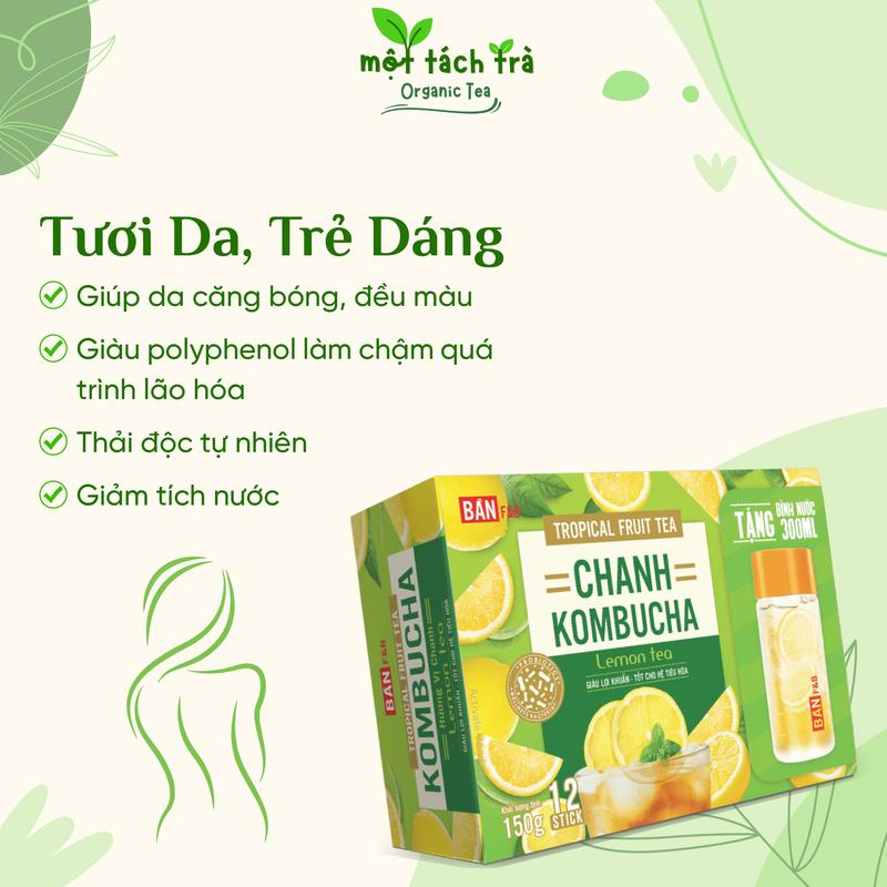 [TẶNG BÌNH] Trà Kombucha Mix Vị Chanh, Đào, Việt Quất, Táo, Lựu Thương Hiệu Bản F&B - Tặng BÌNH NGẪU NHIÊN 2