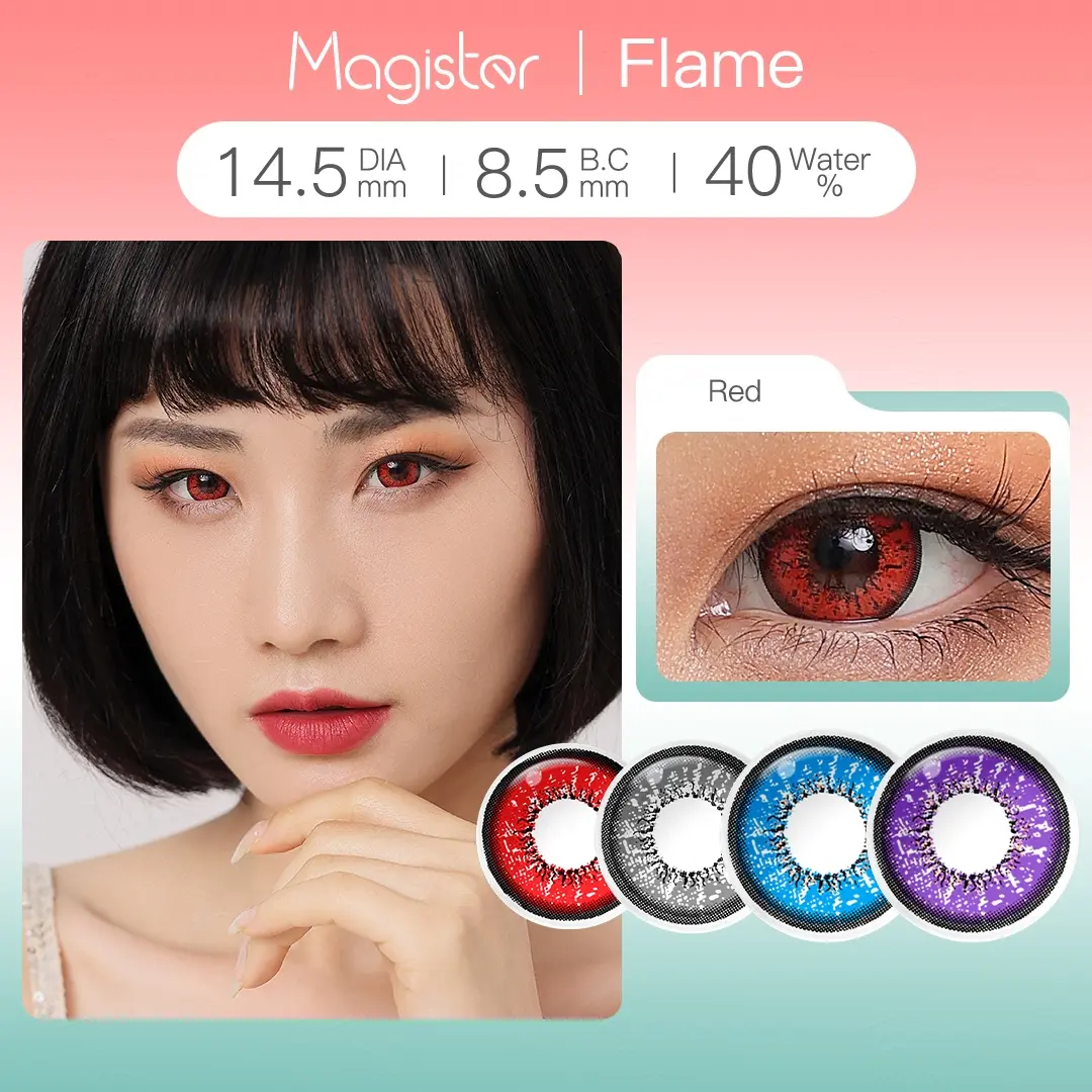 【Cosplay】Magister Kính áp tròng DIA 14.5mm Thiên nhiên  Nhân Vật Hoạt Hình Lens Hoàn hảo cho những dịp đặc biệt Halloween 1 Năm Kính Áp Tròng 2pcs Soflens Tặng Khay Gương