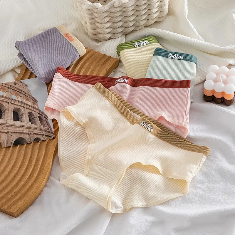 Combo 10 Quần Lót Nữ Cotton Smile Gân Tăm Tàng Hình Thể Thao 38-60kg mã 687