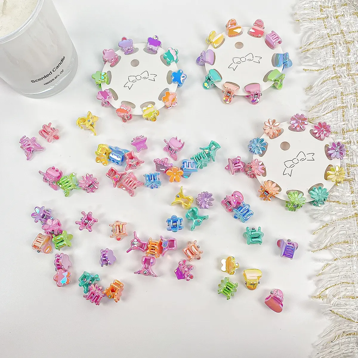 Colorful Children's Mini Hair Clips 10-Piece Set Shiny Small Claw Clips Bangs Clips Hair Accessories Ponytail Small Claw Clips