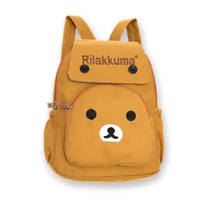 Tas Ransel Wanita Rilakuma Motif Beruang bisa buat sekolah dan Travelling bahan lembut beludru