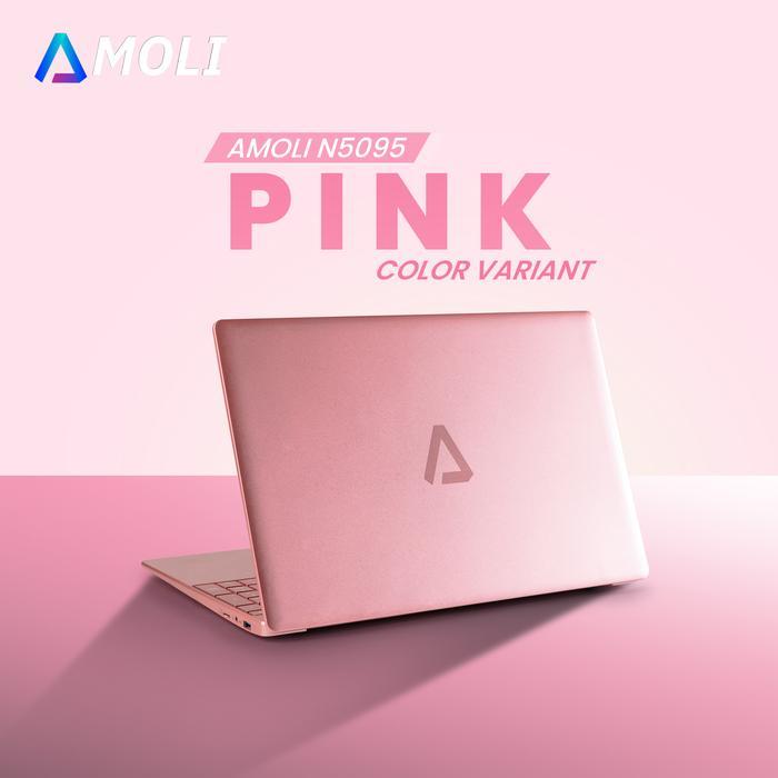 Laptop AMOLI Intel N5095 Pink HD Layar 15,6 Inci 16GB+512GB Kantor ...