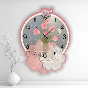 Jam Dinding Ukir HOME Sweet Home jamdinding Bunga Matahari Hiasan Dinding Ruang Tamu Kamar tidur