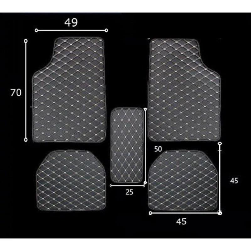 Sankeshu Karpet Mobil Kulit 5pcs Universal Waterproof Premium Car Tahan Panas Anti Debu & Mudah Dibersihkan Fullset Depan Tengah Belakang 2 Baris