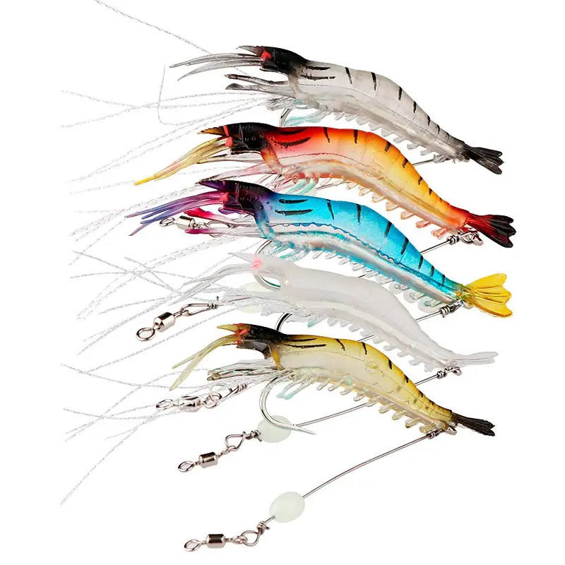 5pcs/lot 9.5cm 6.5g Hook Shrimp Umpan Mancing Fish bait Fishing Bait Fishing Lure Gewang Fishing Bait Set SwimBait Lure Lure For Fishing Fishing Accessories Soft Plastic Shrimp Lure Floating Luminous Spinner Bait Buzz Bait Lure Tackle Fishing Gear
