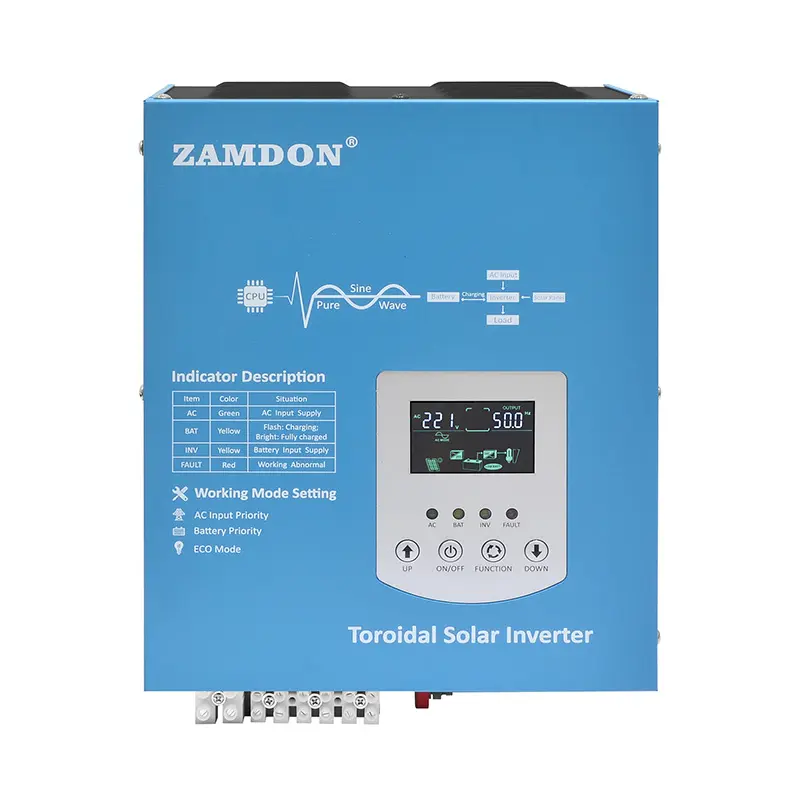 Toroid Inverter Zamdon Toroidal Hybrid Off-grid Solar Inverter 24V1000W with 40A MPPT ...