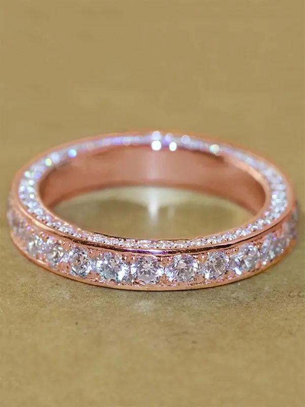 Classic Rhinestone Decorated Promise Ring for Gift, Trendy All-match & Exquisite Jewelry for Engagement Anniversary Party Jewelry Gifts for Women & Girls Love Ring, Wedding Promise Rings 6