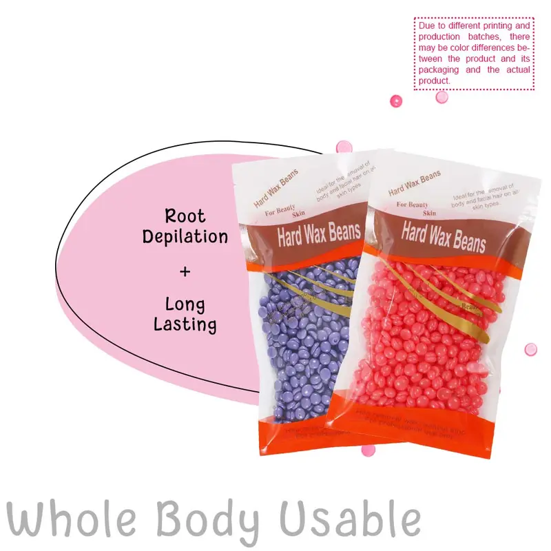 Hard Wax Beans, 3 Packs Hair Removal Wax Beads, Wax Heater Accessories for All Face Body Parts, Painless Hair Removal Products for Women & Men 4