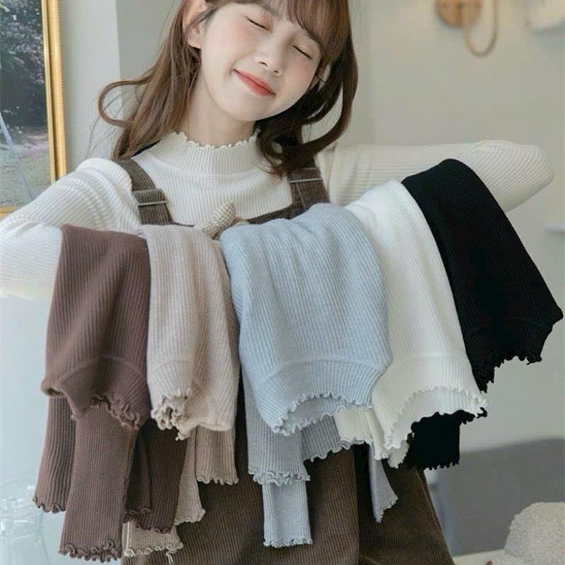 A28 Áo Len Tăm 3 Phân Cổ Bèo Nữ Nhung Women Sò Kho Sỉ Bảo Ngọc