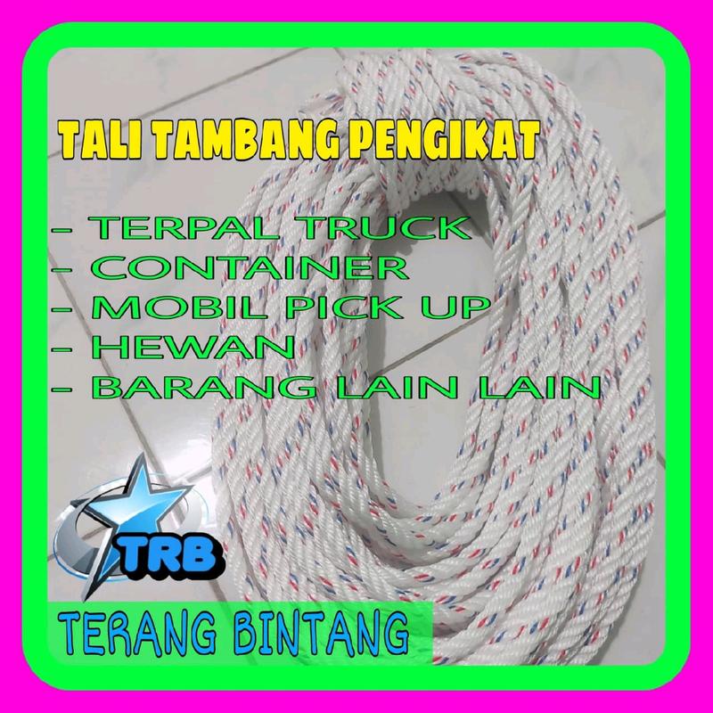 TALI TAMBANG 10MM (25 METER)TALI DADONG PENGIKAT TERPAL TRUK,PICK UP,LOSBAK,CONTAINER,HEWAN,JEMURAN,TALI PENGAMAN,TALI SERBAGUNA DAPAT DISESUAIKAN 1