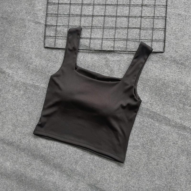 Áo 2 dây bản to sát nách cổ vuông có mút dày dặn dáng croptop giành cho nữ Đậu bigsize -G248