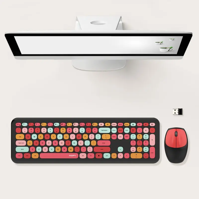 MOFii Silent USB Wireless Keyboard & Mouse Combo, Quiet Design Keyboard & Mouse Set for Distraction, Free Typing, Effortless Plug & Play, Silent Night Keyboard 0