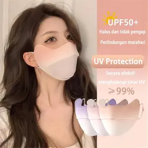 Summer Mask Masker Anti debu Pelindung dari Paparan Sinar Ultraviolet UV UPF50 High Quality Mask Multi-fungsi Face Mask UV Protection Ringan Lembut Breathable Warna Gradasi Perona Pipi Kain dingin Tidak Berbau Tidak Merusak Riasan Efek 3 dimensi